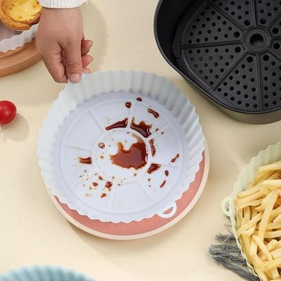 Forma Air Fryer Silicone Antiaderente Reutilizavel Assadeira Forro Forno Microondas Redonda Multiuso