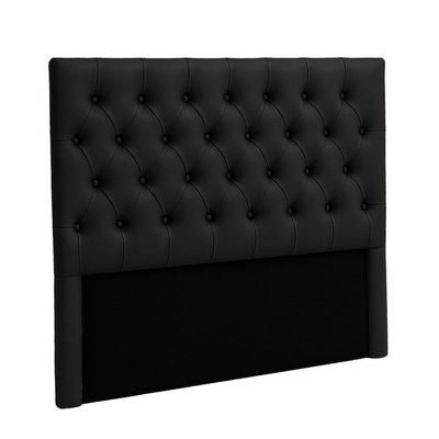 Cabeceira Estofada King Luna Nature Material Sintético Preto 193x136