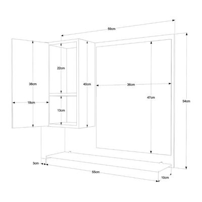 Espelheira Para Banheiro 59x54cm Legno 650 Branco Chess