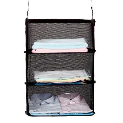 Organizador De Mala Bagagem Roupas Suspenso 3 Andares Prateleira De Viagem Bolsa Sacola Gancho Cabide De Bolsa Dobravel