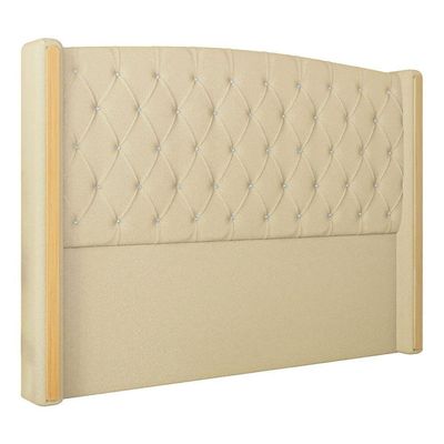 Cabeceira Estofada King 195 Cm Zirconio Linho Creme