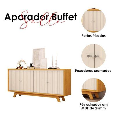 Aparador Para Sala Buffet Ambiente Mercuri Cedro Off White – Dj Móveis