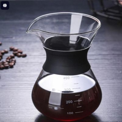 Cafeteira Vidro Com Coador Inox Filtro Passador Cafe 400ml Bule Jarra Manual Boro Borossilicato Drip Moderno