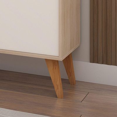 Aparador Buffet Fly 2 Portas Carvalho Com Off White - Móveisaqui