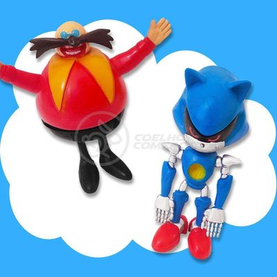 Cartela Sonic The Hedgehog 3 Bonecos Dr Eggman Metal Sonic E Super Sonic Action Figure Miniatura