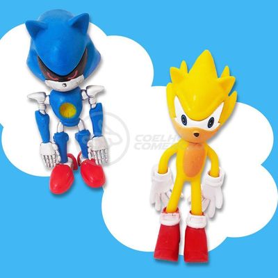 Cartela Sonic The Hedgehog 3 Bonecos Dr Eggman Metal Sonic E Super Sonic Action Figure Miniatura
