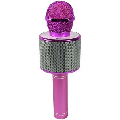 Microfone Karaokê Infantil Ws858 Pink Sem Fio Com Bluetooth