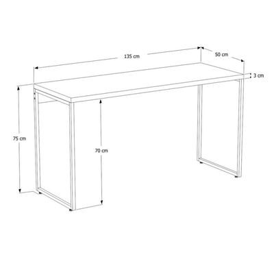 Mesa Para Escritório e Home Office Industrial Aspen 135 cm C01 Carvalho - Lyam Decor