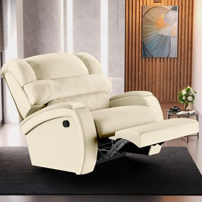 Poltrona do Papai Sala de Cinema Reclinável Kylie Manual PU Bege G23