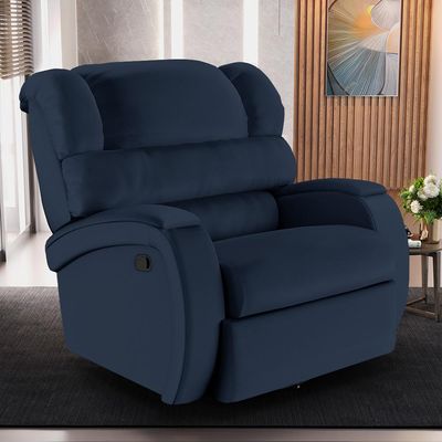 Poltrona do Papai Sala de Cinema Reclinável Kylie Glider Manual Giratória PU Azul G23