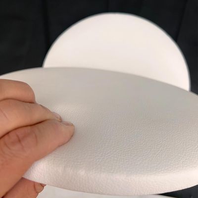 Kit 02 Assentos Redondo Banqueta Cadeira Estofados Poltronas H02 Corino Branco 35 cm - Lyam Decor
