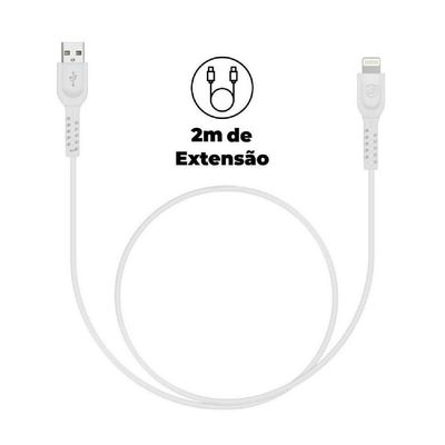 Cabo Dual Shock ( iPhone / iPad ) Lightning - Branco - 2 metros (MFI Homologado) - Gshield