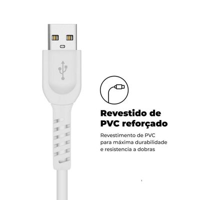 Cabo Dual Shock ( iPhone / iPad ) Lightning - Branco - 2 metros (MFI Homologado) - Gshield