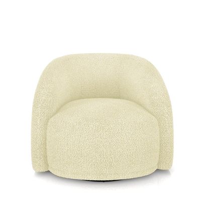 Kit 2 Poltronas Decorativas Jenny Base Giratória em Metal Preto Bouclê Off White G45 - Gran Belo