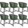 Kit 06 Cadeiras Decorativas Para Área Gourmet Cozinha Corda Náutica Belize D04 Verde - Lyam Decor