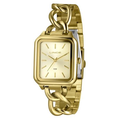 Relógio Lince Feminino Ref: Lqg4825l30 C1kx Retangular Bracelete Dourado