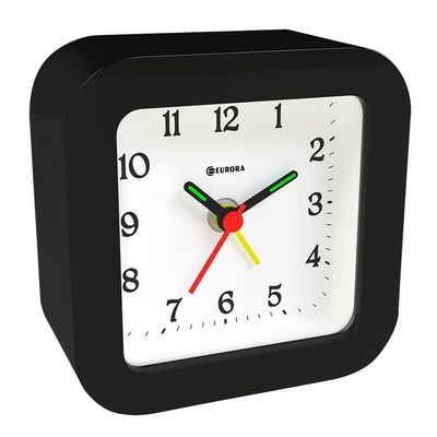 Despertador Quartz Eurora Ref: 2697-034 Preto Retangular