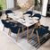 Kit 06 Cadeiras de Jantar e Estar Living Estofada Nadja L02 Suede Azul Marinho - Lyam Decor