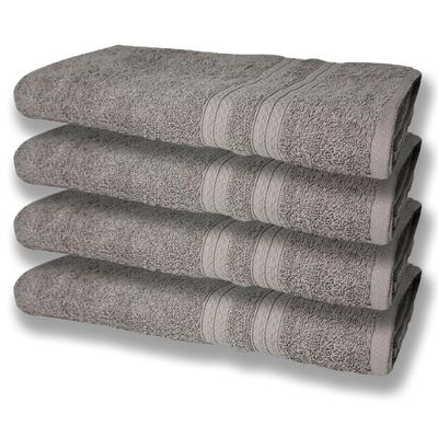 4 Toalhas Super Felpudas Grande e Grossa Algodão 80x150 Itália Soft Beka - Cinza