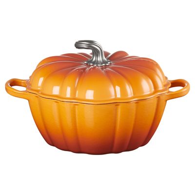 PANELA ABÓBORA LE CREUSET REDONDA EM FERRO FUNDIDO 24CM LARANJA MARRONIER 21238243502430