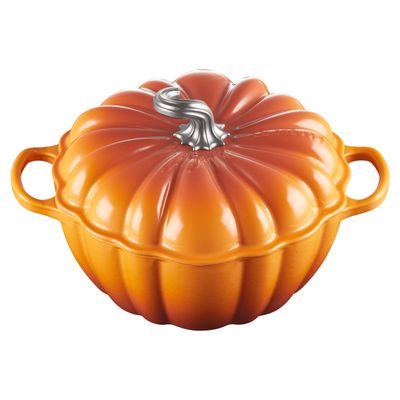PANELA ABÓBORA LE CREUSET REDONDA EM FERRO FUNDIDO 24CM LARANJA MARRONIER 21238243502430
