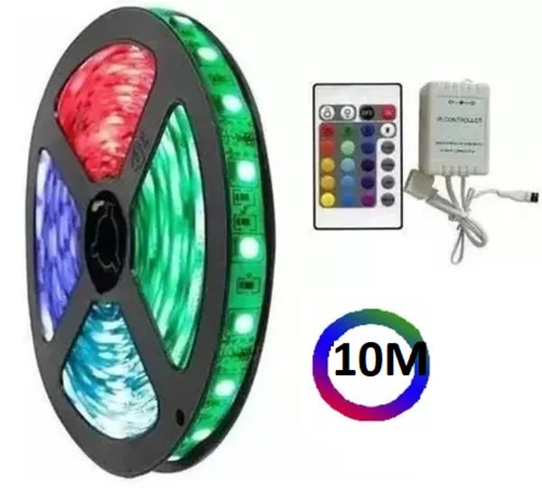 Fita De Led Rgb 5050 10 Metros Para Decoração s/ fonte