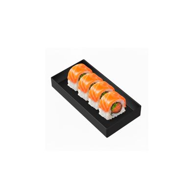 Bandeja Retangular Mini Preta Servir Sushi Petiscos 17cm