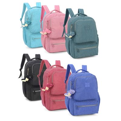 Mochila Juvenil Notebook Crinkle Up4You Luxcel MJ48985UP Turquesa