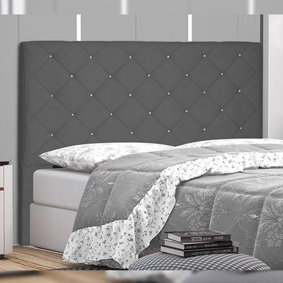 Cabeceira Decorativa Queen Size 1,60M Tàzio Suede Cinza - Gran Belo