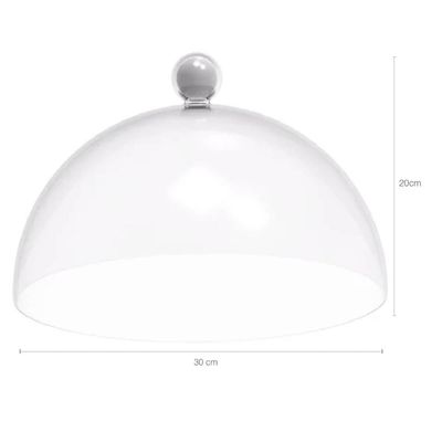 Kit 3 Boleiras Pratos para Bolo com Pé e Tampa 30cm Branco Plástico Crippa