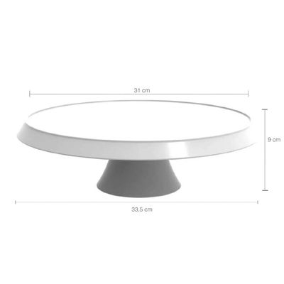 Kit 3 Boleiras Pratos para Bolo com Pé e Tampa 30cm Branco Plástico Crippa