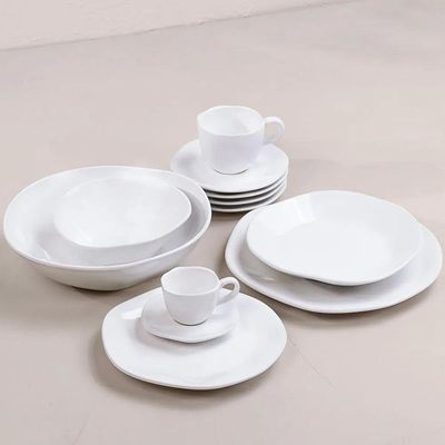 Jogo de 6 Pratos Rasos Oxford Ryo White 27,5cm Porcelana