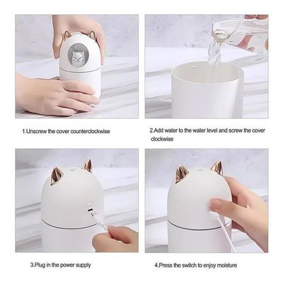 Umidificador Aromatizador Difusor Infantil Gatinho 300ml RGB