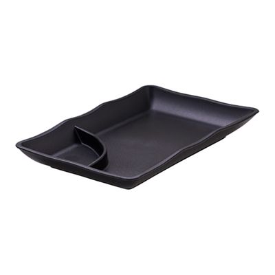 Prato Para Sushi Retangular 11,5x19,5 Preto em Polipropileno