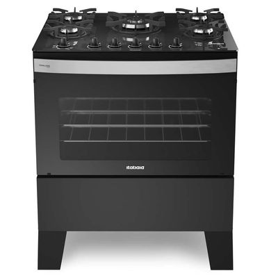 Fogão Itaglass Plus 5 Bocas Preto Itatiaia Bivolt