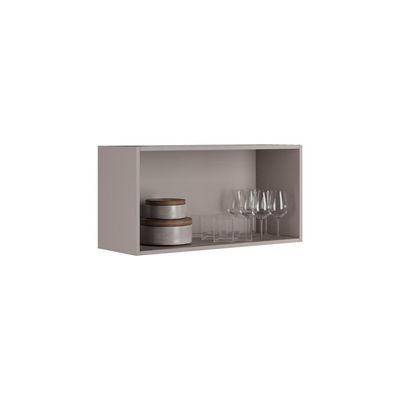 Armário Aéreo De Cozinha Essence 80cm Fendi E Gris Com 1 Porta Itatiaia