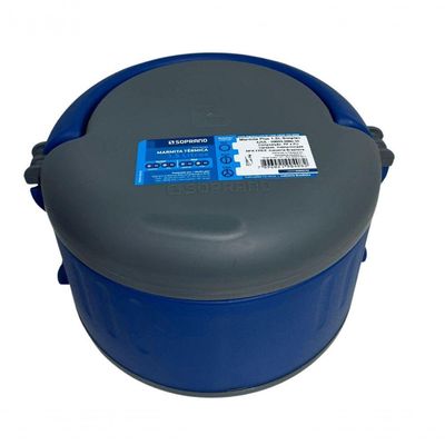 Marmita Termica Plus 1,5l Sem Divisória C- Alça Azul Soprano