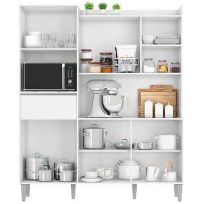 Kit De Cozinha Compacta 160cm Isabel Com 5 Portas Branco