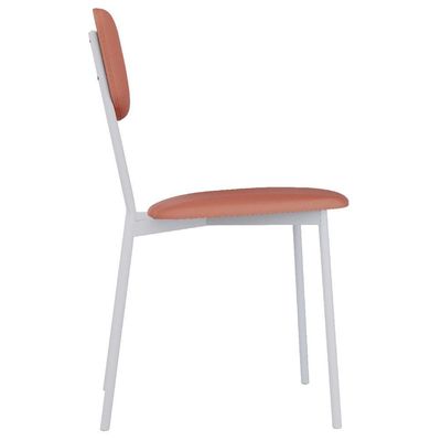 Cadeira Estofada Para Sala De Jantar Village Branco C01 Courino Terra Rosê - Lyam Decor