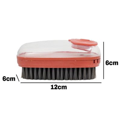 Escova Lava Louça Dispenser De Detergente Limpeza Cozinha Lavanderia Vermelho