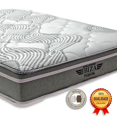 Cama Box Queen Marrom E Colchão Ibiza Molas Ensacadas Vstore