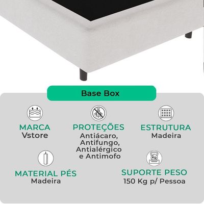 Cama Box Viúvo Branco V-store 128x188x44