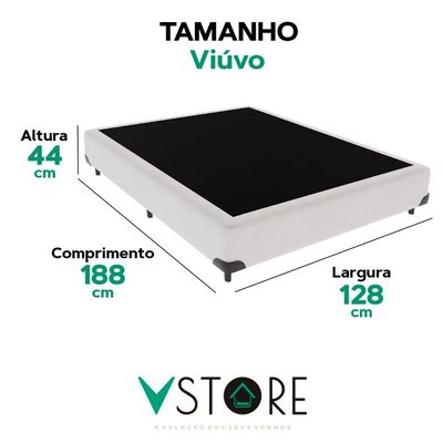 Cama Box Viúvo Branco V-store 128x188x44