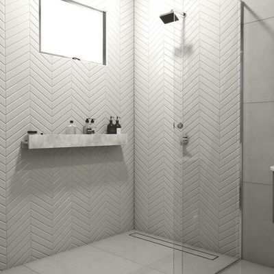 Porta Shampoo Linear 100cm Concreto