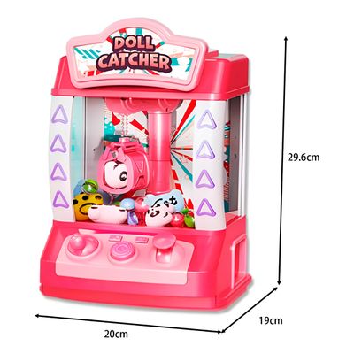 Mini Máquina de Ursinhos Pelúcia Joguinho Garra Arcade Cor:Rosa