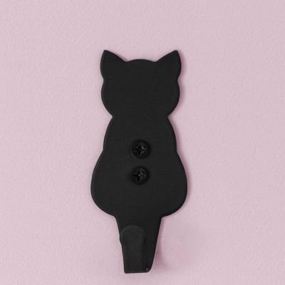 Kit 3 Ganchos Multiuso Cachorro Gato Elefante Preto Pendurar Casacos Chapéus Bolsas Luft Masutti