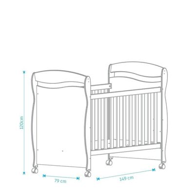 Berço Americano Junior New - Moveis Peroba Branco Brilho