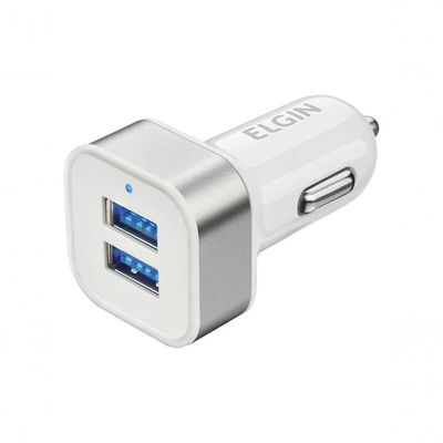 Carregador Veicular Automotivo 12v Com 2 Saídas Usb 5v 2.1a