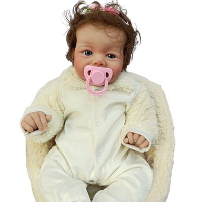Bebê Reborn Menina Olhos Abertos Artesanal Cabelo Fio A Fio Realista