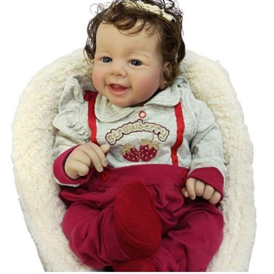 Bebê Reborn Menina Olhos Abertos Artesanal Cabelo Fio A Fio Realista